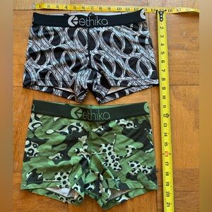Ethika Women's Small Black/White Green /Black Boxer The Staple Underwear